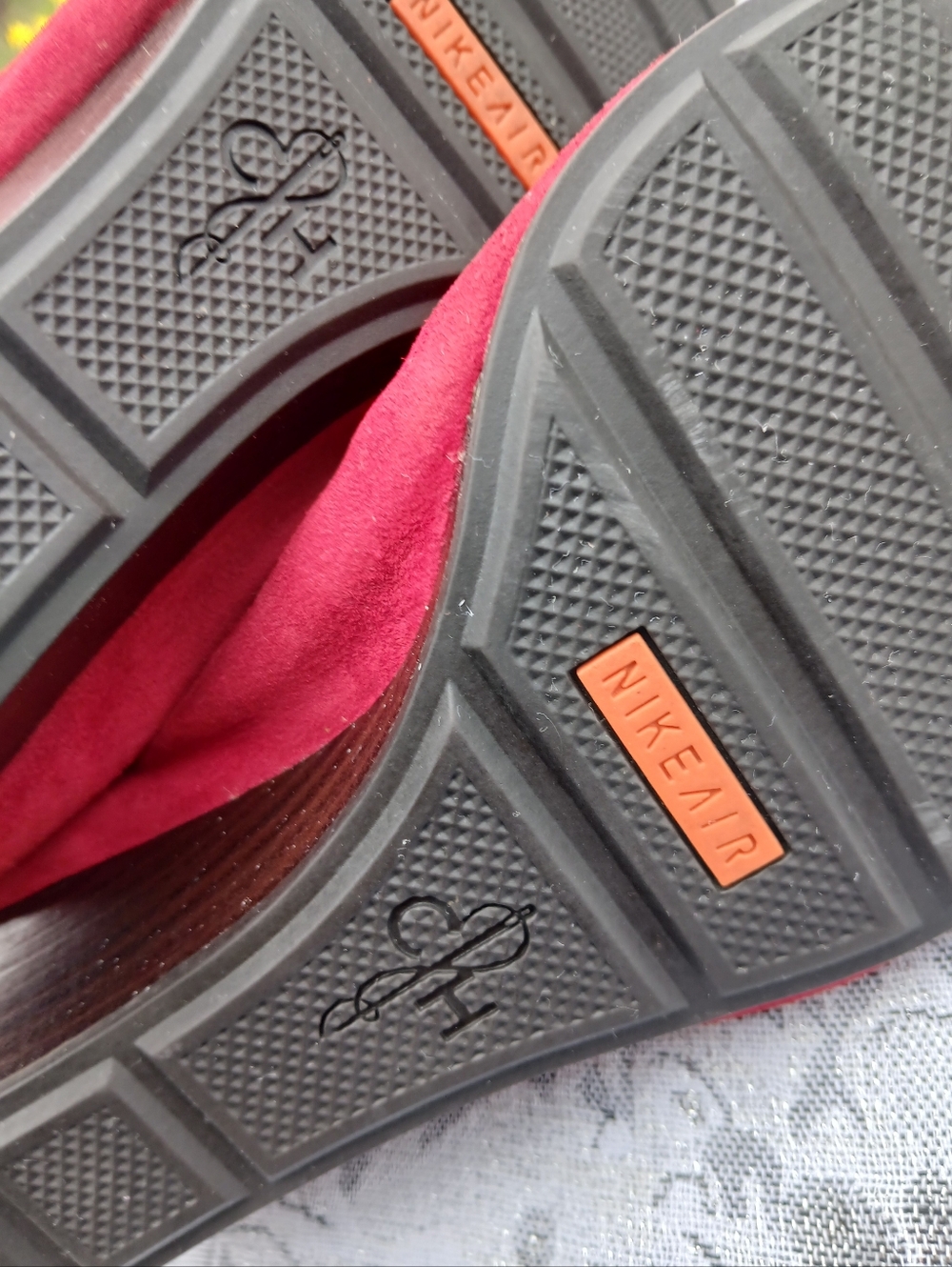 Nike-Cole Haan Red Suede & Patent Cap-Toe Ballet Flats - Picture 8 of 11